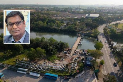 Pada 1 Februari lalu, status kerja projek SP-RCP berjalan mengikut jadual dan mencapai 70 peratus. Foto kecil: Pathmanathan