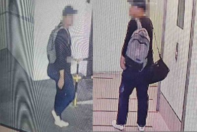 Rakaman CCTV dipercayai suspek di sebuah bangunan sekitar Setia Alam, Shah Alam.