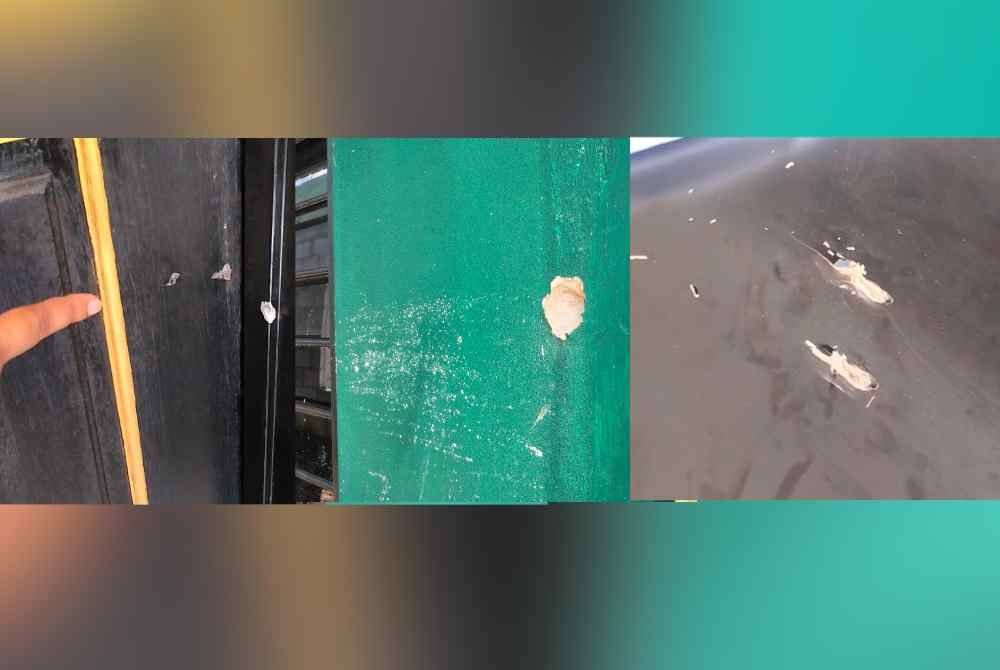 Kesan tembakan di rumah mangsa.