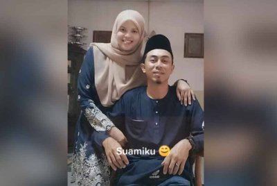 Syamsul bersama arwah isterinya, Zuraida yang meninggal dunia akibat kanser sarkoma ewing tahun lalu.