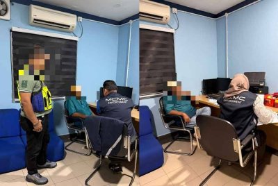 Salah seorang suspek diambil keterangan oleh pegawai MCMC dipercayai menyebarkan maklumat palsu mengenai mesyuarat Majlis Raja-Raja di Setapak, Kuala Lumpur.