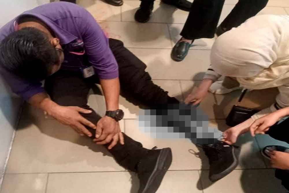 Seorang pekerja pembersihan diberikan rawatan selepas terkena tembakan yang mengenai kaki dan punggungnya dalam insiden pada Sabtu.