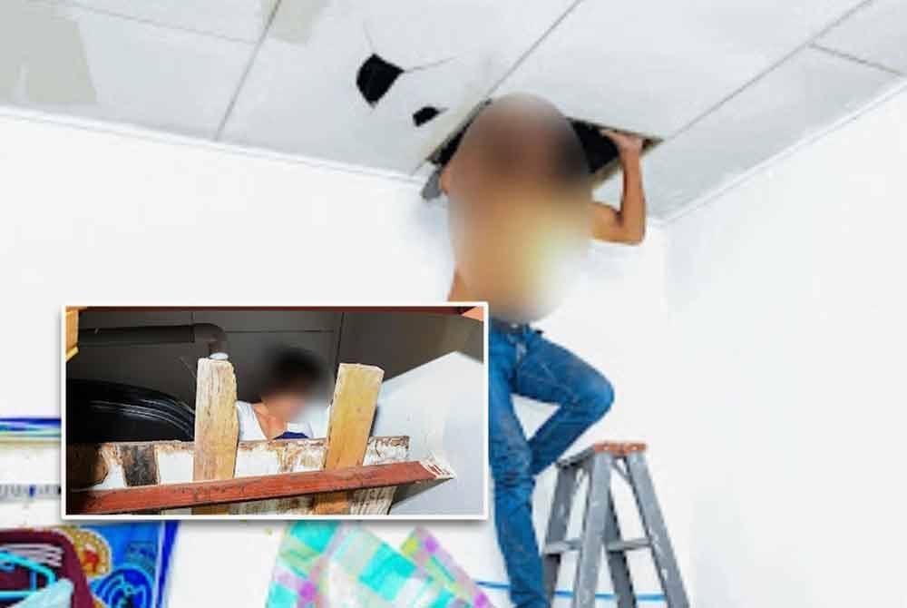 Antara PATI yang dikesan bersembunyi di ruang siling dan di sebalik tangki air