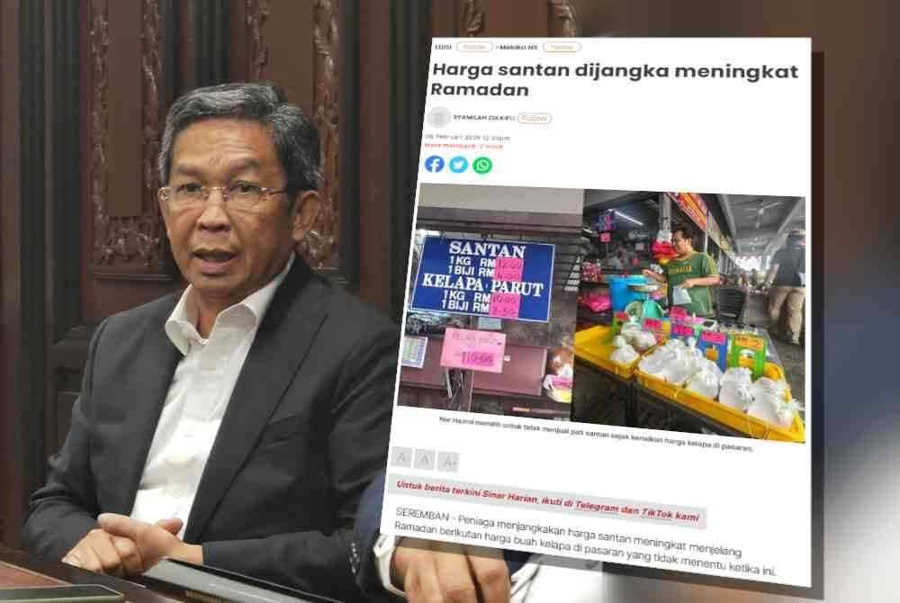 Jalaluddin. Laporan Sinar Harian berhubung jangkaan peniaga bahawa harga santan akan meningkat berikutan harga buah kelapa di pasaran yang tidak menentu ketika ini.