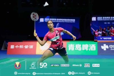 Letshanaa meraih mata pertama buat Malaysia untuk mengikat Hong Kong 1-1 dalam saingan BAMTC di China pada Rabu. Foto FB BAM.