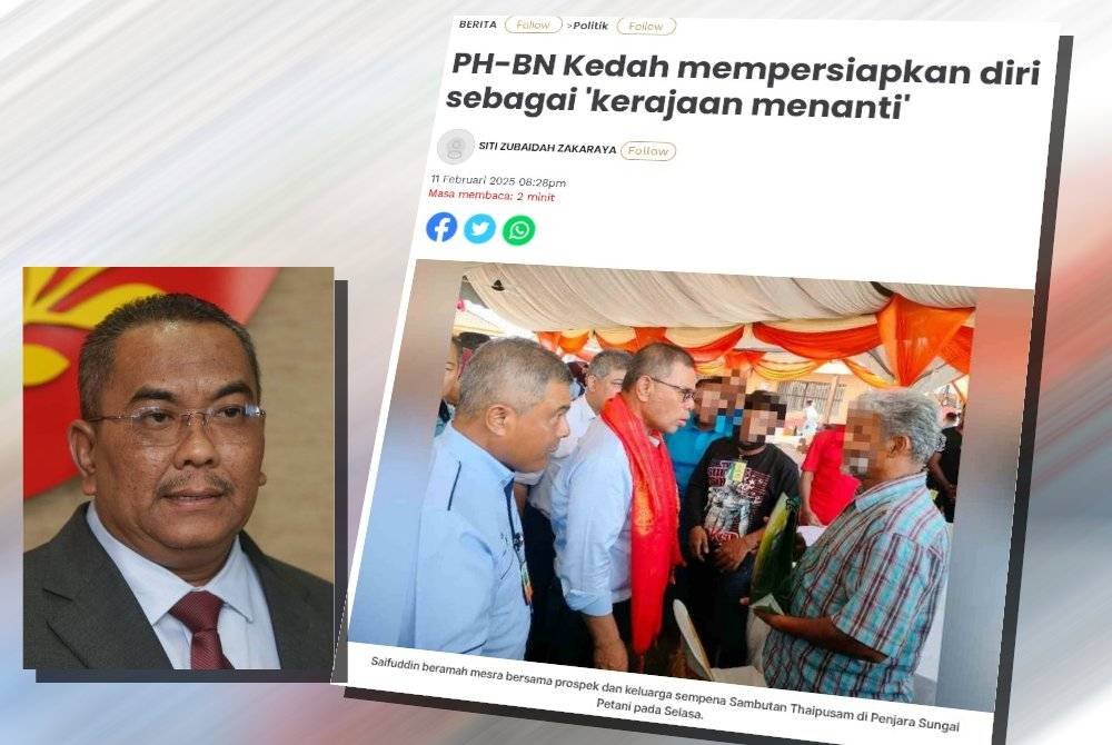 Laporan Sinar Harian berhubung kenyataan Saifuddin Nasution mengenai PH-BN mempersiapkan diri sebagai 'kerajaan menanti'. (Muhammad Sanusi)