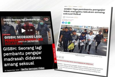 Laporan Sinar Harian berhubung pembantu pengajar sebuah madrasah tidak mengaku bersalah melakukan amang seksual fizikal.