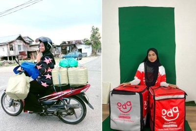 Nurul Amalina Azwa akan berkongsi lokasi 'live' kepada suami setiap hari setiap kali keluar COD makanan supaya tahu di mana lokasinya berada. (Gambar kanan: Nur Alya Iwani cuba elak bekerja pada sebelah malam untuk keselamatan.)