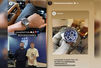 Arif Aiman menerima kurnia daripada Pemangku Sultan Johor, Tunku Ismail Sultan Ibrahim, yang juga pemilik kelab JDT atas kecemerlangannya musim ini.