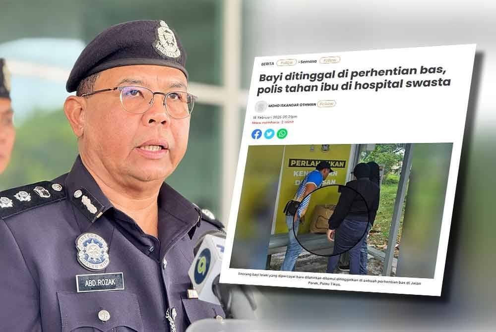 Abdul Rozak (kiri), Laporan Sinar Harian berkaitan bayi ditinggal di perhentian bas.