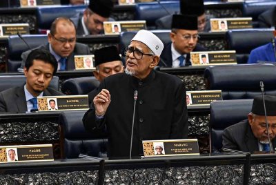 Abdul Hadi ketika membahaskan Usul Menjunjung Kasih Titah Diraja di Dewan Rakyat pada Selasa. Foto Jabatan Penerangan Malaysia