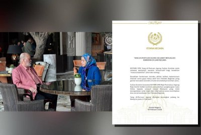 Istana Negara memaklumkan perkara itu dalam hantaran yang dimuat naik ke akaun Facebook rasmi Sultan Ibrahim Sultan Iskandar.