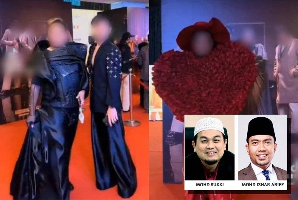 Penonton lelaki dilihat berpakaian seumpama wanita sewaktu menghadiri Anugerah Juara Lagu ke-39 yang disiarkan secara langsung Ahad lepas.