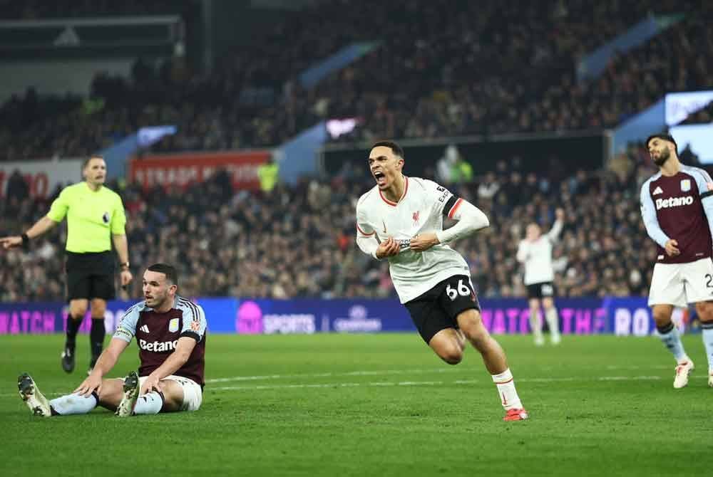 Alexander-Arnold menyelamatkan reputasi Liverpool di Villa Park. Foto: Agensi