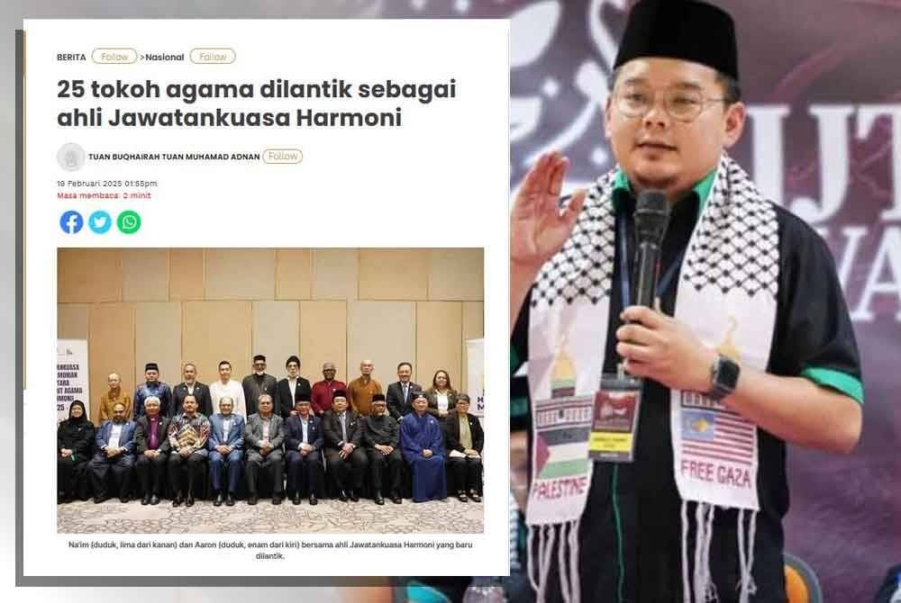 Laporan Sinar Harian berhubung pelantikan 25 tokoh agama sebagai ahli Jawatankuasa Harmoni