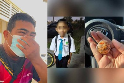 Mohammad Fakhruddin (kiri) sebak menceritakan keadaan terkini anaknya yang kini dirawat di PICU HPP.