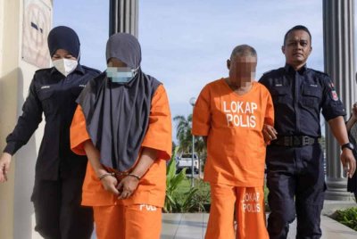 Suspek wanita berusia 60-an direman selama empat hari bermula Jumaat hingga Isnin, manakala reman suaminya berakhir Sabtu. Foto Bernama