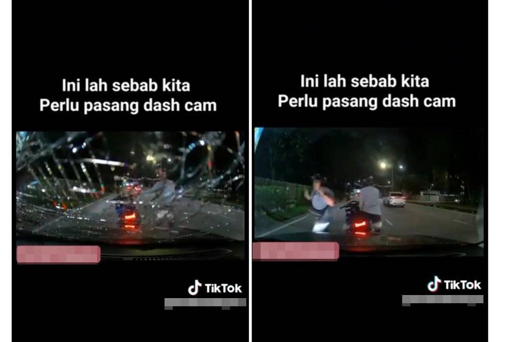 Polis sahkan video memaparkan perbuatan khianat seorang penunggang motosikal yang memecahkan cermin depan sebuah kereta adalah kes lama.