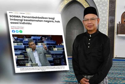 Laporan Sinar Harian berkaitan SOSMA. Gambar kanan: Ahmad Marthada