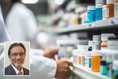 Pelaksanaan paparan harga ubat di klinik pengamal perubatan am swasta (GP) tidak relevan dan boleh mengelirukan pesakit. (Foto hiasan) Gambar kecil: Dr Shanmuganathan