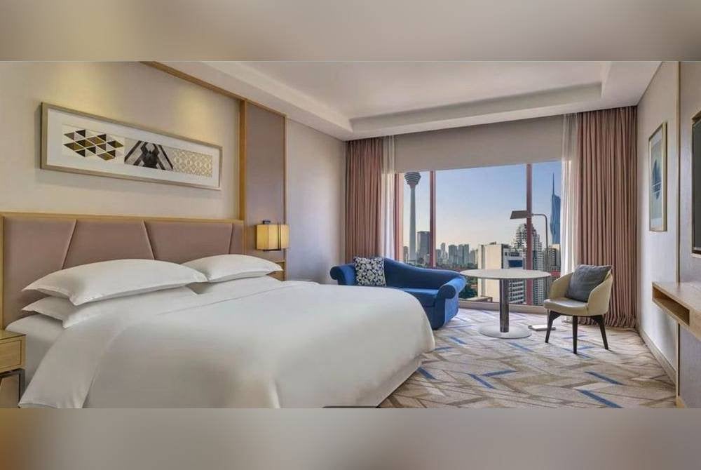 Bilik baharu yang selesa untuk tetamu hotel.