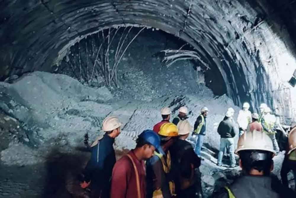 Bahagian terowong yang runtuh tidak dapat diakses. Foto Agensi