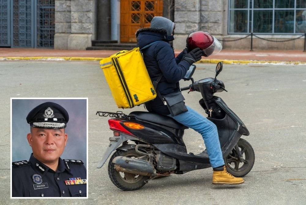 Seorang penghantar makanan cedera dalam cubaan samun di Jalan UKM Bangi dari Bandar Seri Putra ke Teras Jernang di Kajang, pada Sabtu. (Gambar kecil: Naazron) Foto hiasan 123RF