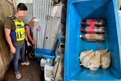Batalion 7 Pasukan Gerakan Am (PGA) Kuantan menyerbu sebuah rumah yang dipercayai menjadi 'port' ketum semasa penugasan Op Taring Wawasan di Kampung Telaga Lanas, Tumpat pada Sabtu. Foto PGA