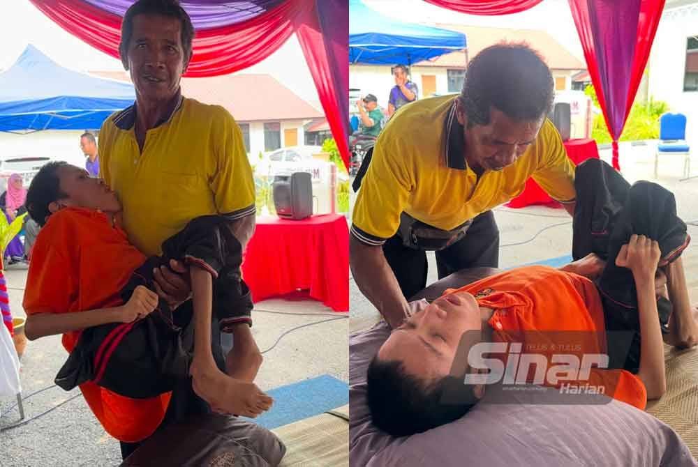 Mohamad Hakimi yang hanya terbaring perlu dibantu untuk menguruskan diri.