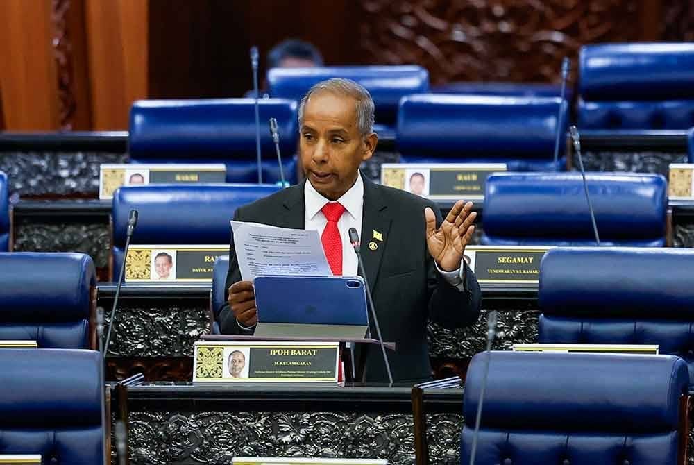 Kulasegaran pada sesi jawab lisan ketika Mesyuarat Pertama Penggal Keempat Parlimen ke-15 di Dewan Rakyat, pada Isnin. Foto Bernama
