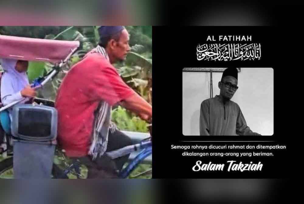 Pemergian seorang lelaki warga emas yang pernah tular di media sosial mengayuh basikal yang diubah suai untuk keselesaan anaknya ke sekolah amat dirasai ahli keluarganya.