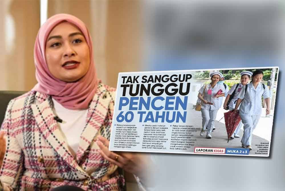 Young Syefura (kiri), Laporan Sinar Ahad berhubung jururawat tidak sanggup tunggu pencen 60 tahun