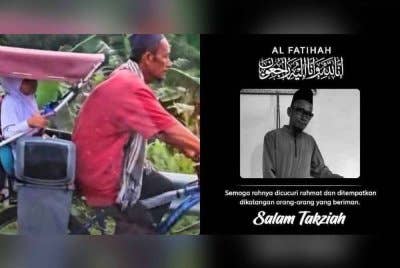 Pemergian seorang lelaki warga emas yang pernah tular di media sosial mengayuh basikal yang diubah suai untuk keselesaan anaknya ke sekolah amat dirasai ahli keluarganya.