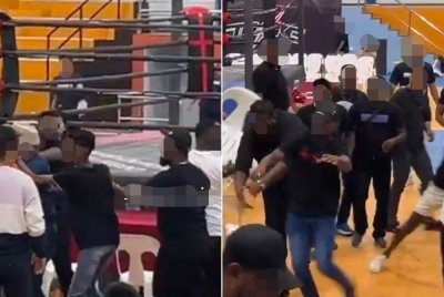 Rakaman video berdurasi 41 saat yang tular di media sosial menunjukkan suasana kecoh dengan beberapa individu bergelut di dalam dewan sebelum pergaduhan merebak ke luar.