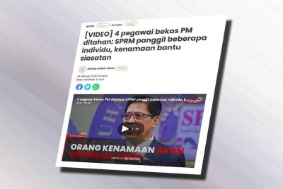Laporan Sinar Harian berkaitan 4 pegawai bekas PM ditahan