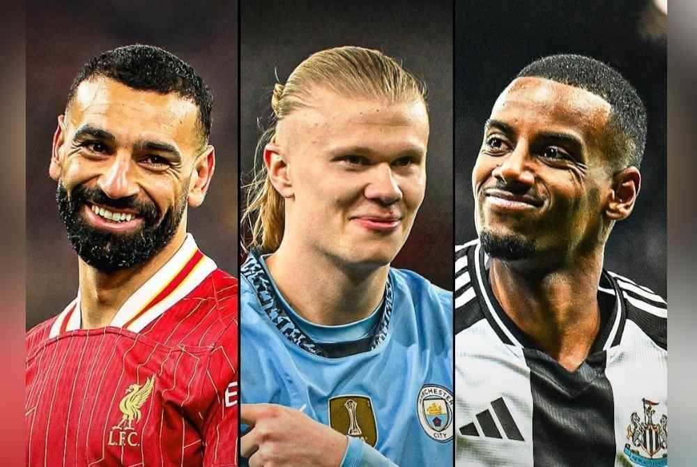 Dari kiri, Salah, Haaland dan Isak. Foto Agensi