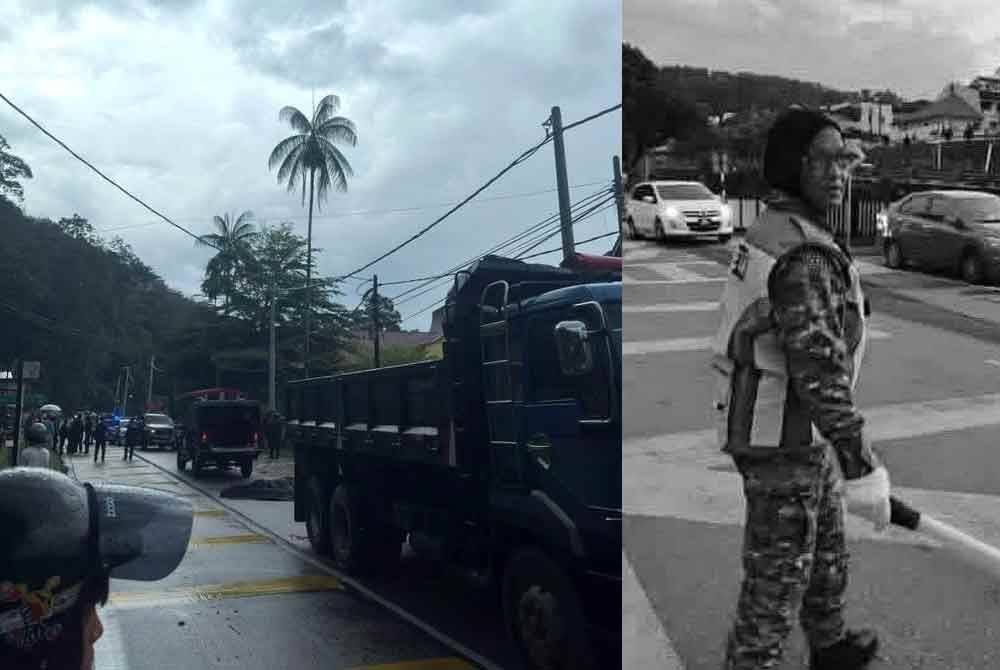 Allahyarham meninggal dunia dalam kemalangan pada Sabtu lalu. Natrah (kanan).