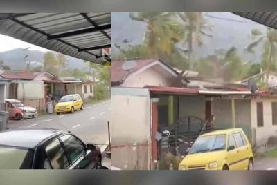 Tangkap layar video tular kejadian ribut di lokasi.