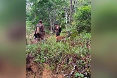 Tipo memulakan pencarian kanak-kanak hilang di Kampung Aira Kuala Tiga pada Rabu.