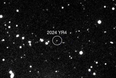 ASTEROID 2024 YR4 yang dapat dilihat menerusi teleskop Magdalena Ridge 2.4m. FOTO AFP/NASA
