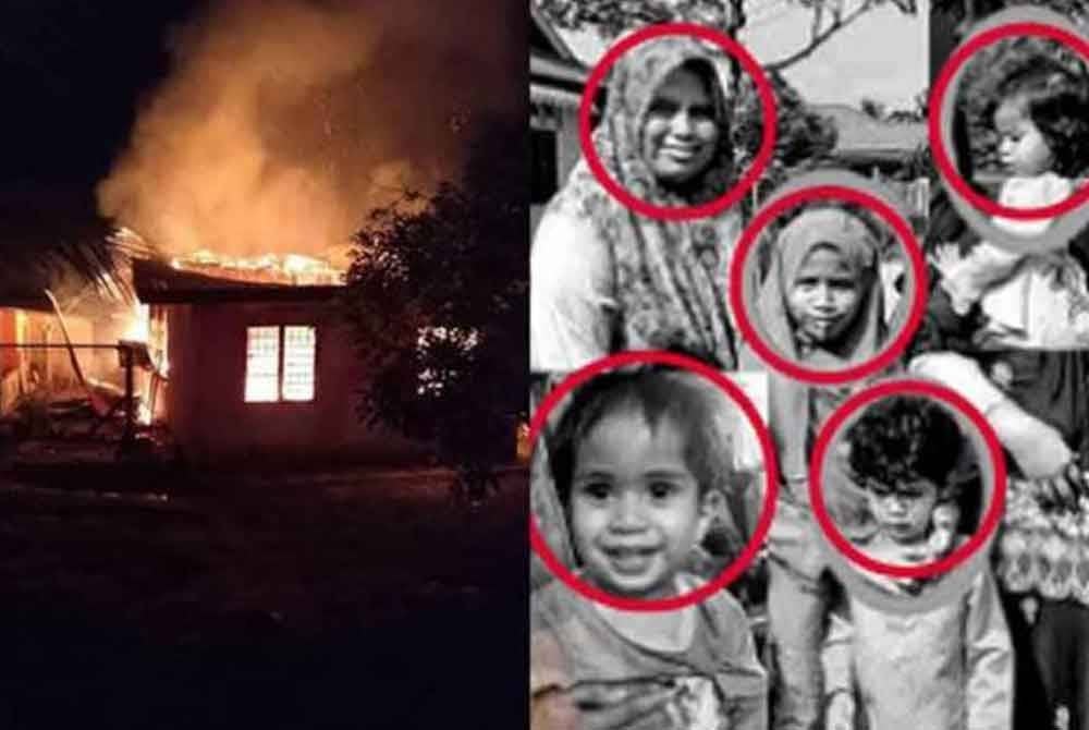 Pada 13 Februari lalu, media melaporkan lima sekeluarga termasuk empat kanak-kanak rentung dalam kebakaran sebuah rumah separa kekal di Kampung Berangan Enam, Jasin dipercayai berlaku pada 1.40 pagi. - Gambar fail