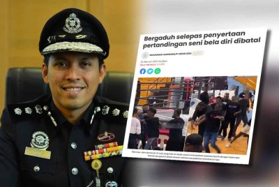 Mohd Iqbal (kiri), Laporan Sinar Harian berkaitan bergaduh selepas penyertaan pertandingan seni bela diri dibatal.
