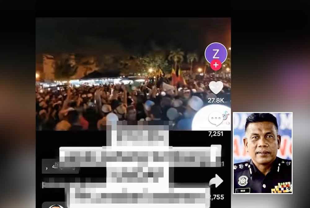 Tangkap layar rakaman video yang tular di laman sosial. Gambar kecil: Wan Mohd Zahari