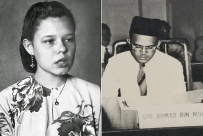 Ahmad Ibrahim (kanan) berusia 30 tahun ketika tercetusnya isu Natrah.