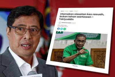 Laporan Sinar Harian berhubung gesaan Pas utamakan siasatan kes rasuah, bukan tahan wartawan