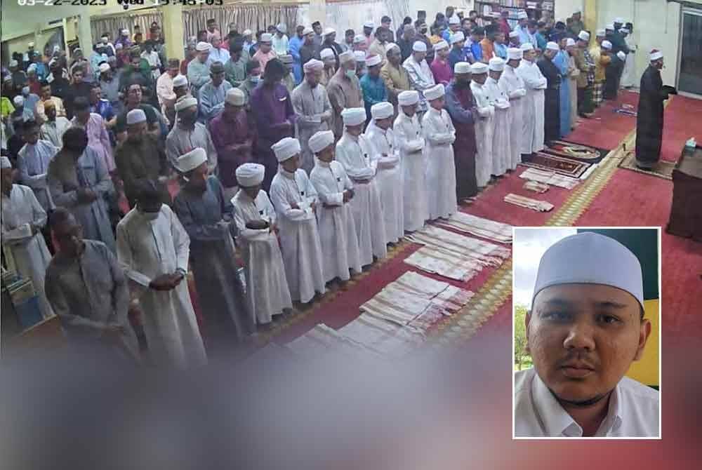 Muhammad Amir Fawwaz menjadi imam solat tarawih di sebuah masjid di Karak. Gambar kecil: Muhammad Amir Fawwaz