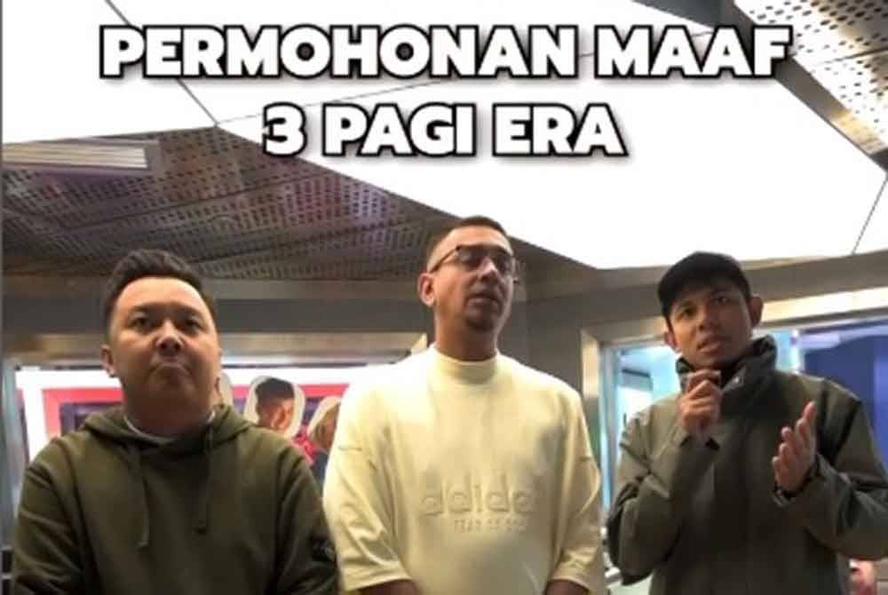 Nabil Ahmad, Azad Jazmin dan Radin tampil memohon maaf berikutan penghasilan video kontroversi dilihat mempersendakan tarian kavadi Hindu.