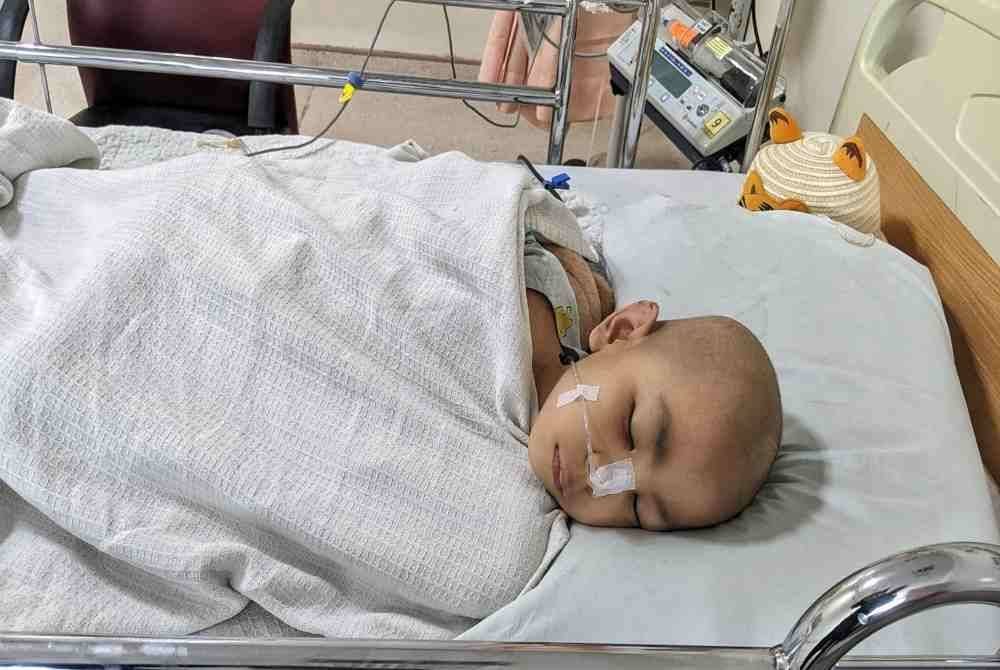 Keadaan Sumayyah selepas menjalani pembedahan pada 19 Februari lalu.