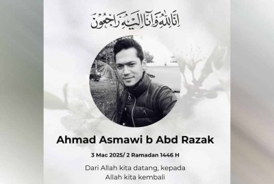 Ucapan takziah yang dikongsi melalui FB Jabatan Perhiltan Semenanjung Malaysia.