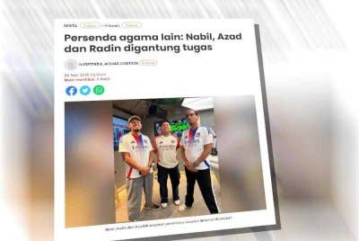 Laporan Sinar Harian berkaitan persenda agama lain.